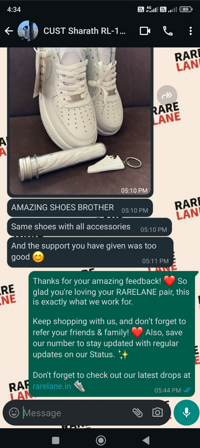 Customer message from First name + initial