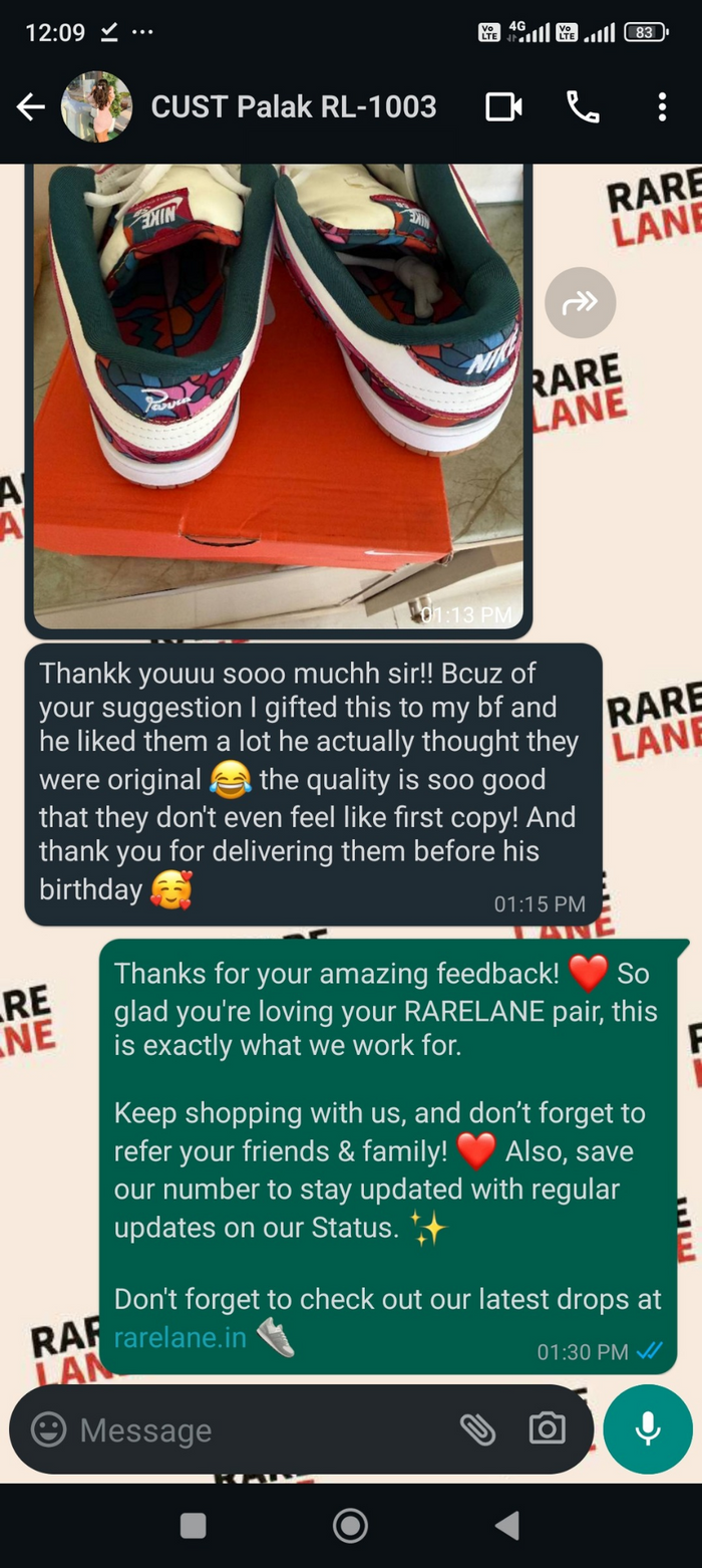 Customer message from First name + initial