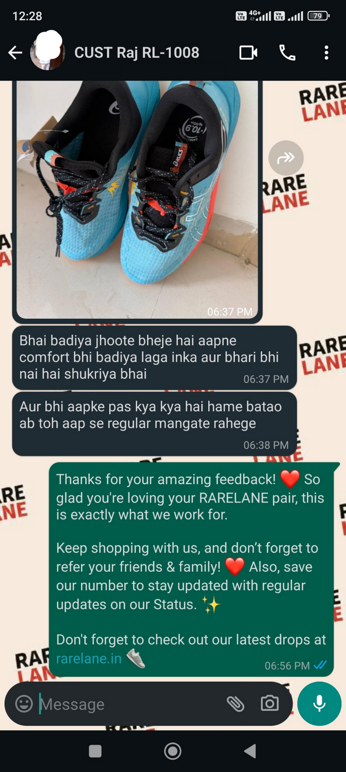 Customer message from First name + initial