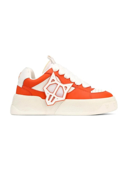 NAKED WOLFE KOSA LOW TOP LEATHER SNEAKER WHITE ORANGE