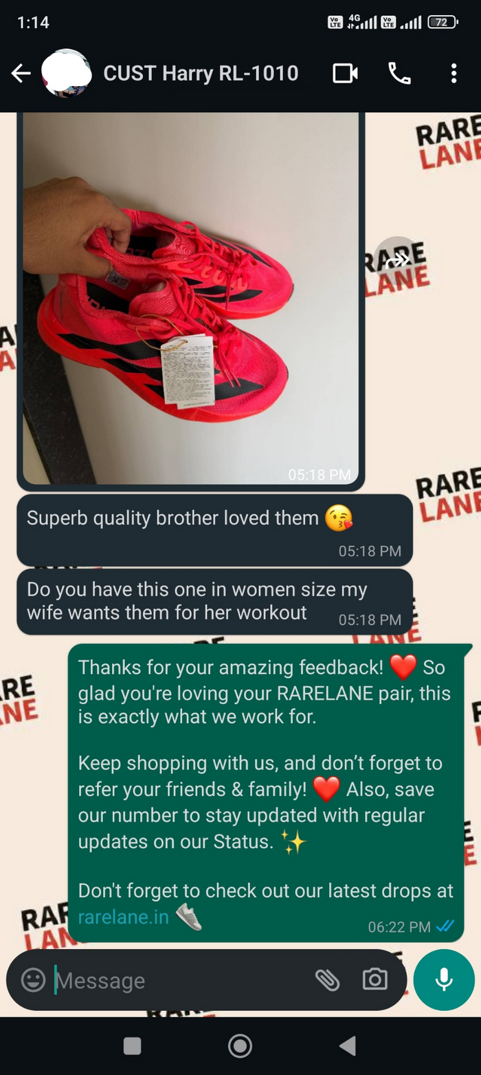 Customer message from First name + initial