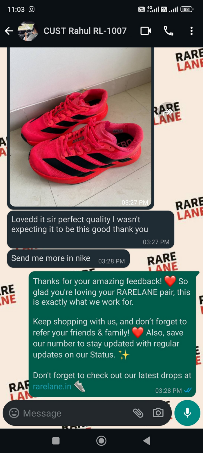 Customer message from 